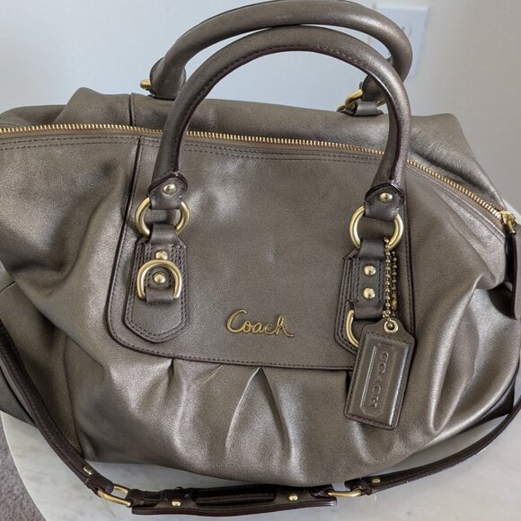 Coach taupe leather satchel - Picture 3 of 3
